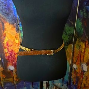 Gold plated black belt with stretchy material